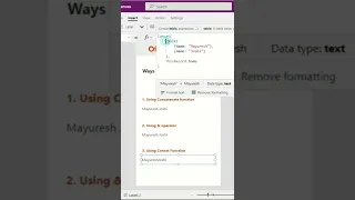 Concatenate Strings in PowerApps #shorts 3