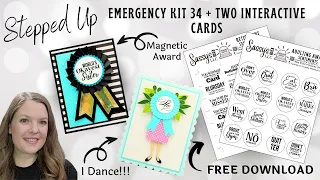 FREE PRINTABLE Stepped Up Adulting Awards and Retirement Sentiments V34: 2 Interactive Cards