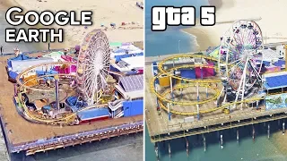 GTA 5 vs GOOGLE Earth #3 | Los Santos and Los Angeles Comparison