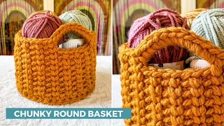 Chunky Round Crochet Basket Tutorial For Beginners [Starlight Basket]