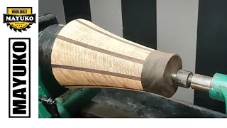 STAVED VASE, woodturning