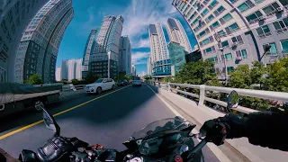 Riding Motorcycle in Seoul | DUCATI Monster796 | GoPro Max 4K