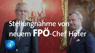 Regierungskrise in Österreich: Stellungnahme von Neu-FPÖ-Chef Hofer