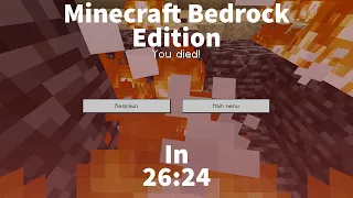 Minecraft Bedrock Speedrun in 26:24 - 1.16 - Random Seed Glitchless (No Audio)