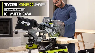 550 Cuts Per Charge | RYOBI 18V ONE+ HP Brushless 10" Sliding Compound Miter Saw