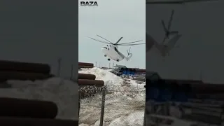 Жёсткая посадка вертолёта Ми-26 на месторождении Русском на Ямале