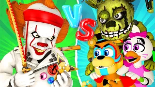 GLAMROCK SPRINGTRAP vs PENNYWISE - The Movie (BURNTRAP 3D ANIMATION FNAF: Security Breach Cartoon)