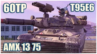 60TP Lewandowskiego, T95E6 & AMX 13 75 • WoT Blitz Gameplay