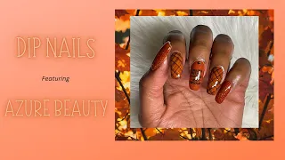 DIY Dip Powder Nails at Home|AzureBeauty Dip Powder|Nail Stamping