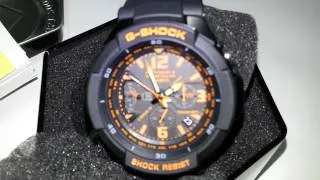 Casio G-Shock GW-3000B-1ACR Aviator Atomic Synchronization out of the box.mp4