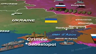 Ukraine Russie mer d'azov 3D