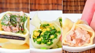 Dumplings, 3 ways, North China-style from scratch (猪肉大葱/牛肉茴香/韭菜鸡蛋)