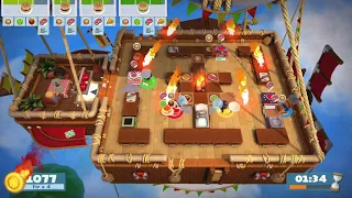 Overcooked 2 Level 5-2 4 stars. 4 players co-op