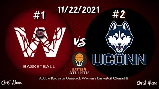 #1 Gamecock Women's Basketball vs. #2 UConn. 11/22/21 - 6th Full Game of the 2021-2022 Season.