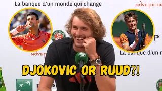 Alexander Zverev was Asked to pick between Djokovic & Ruud... his Answer...