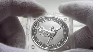Серебряная монета Австралийская Кукабурра 1996 г.