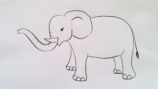 how to draw elephant drawing easy step-by-step@DrawingTalent