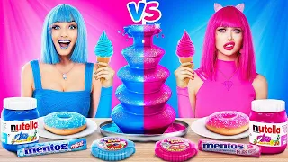 Rosa vs. Blau Food-Challenge | 24 Stunden nur eine Farbe essen! Leckerer Mukbang von RATATA