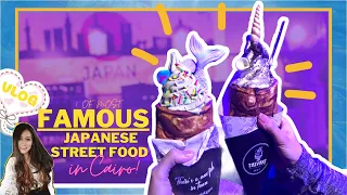 Vlog Taiyaki, Ice Cream Cones Fish Shaped Waffle Japanese In Cairo, Egypt. Famous World Street Food