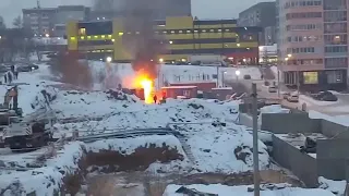 Пожар на стройке в жк Life в Иркутске