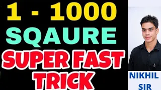 1-1000 Square | Super Fast Trick | Nikhil sir