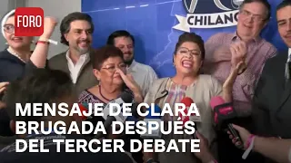 Clara Brugada al concluir el Tercer Debate Chilango 2024 - Las Noticias