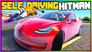 GTA 5 - SELF DRIVING TESLA HITMAN