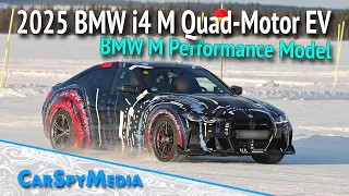 2025 BMW i4 M Quad-Motor EV Performance Prototype Spied Winter Testing - BMW's First Electric M Car