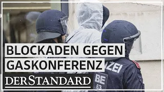 Sitzblockaden gegen Europäische Gaskonferenz in Wien