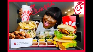 CHICK-FIL-A MUKBANG ! SPICY DELUXE CHICKEN SANDWICH, CHICKEN GRILL WRAP CHICKEN TENDERS EATING SHOW