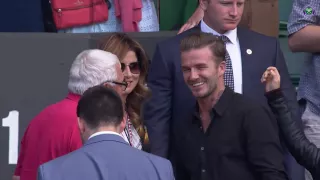 Beckham and the Federers take a moment after Roger's win