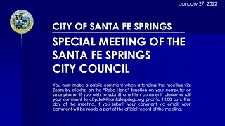 01-27-22 CCM Special City Council Meeting