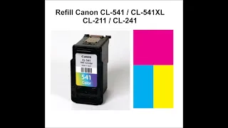 How to Refill Canon CL-541 CL-541XL CL-94 CL-211 CL-241 Colour Ink Cartridge
