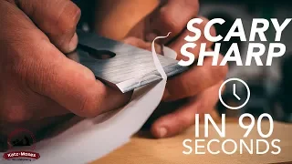 How to Get a Hand Plane Blade Scary Sharp in 90 Seconds - Essential Woodworking Skills