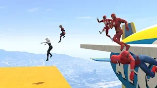 WIPEOUT OBSTACLES RUN CHALLENGE! - With All The SUPERHEROES (GTA 5 Funny Contest)