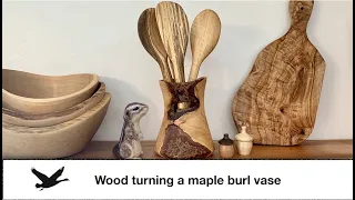 Wood Turned: Maple Burl Vase
