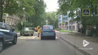 Pedestrian ignores driver at zebra crossing || Viral Video UK