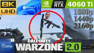 Warzone 2.0: RTX 4060 Ti | 1080p 1440p 4K | Max Settings | DLSS | PC Multiplayer Gameplay Benchmark