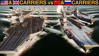 US/UK Carrier Group vs China/Russia Carrier Group (Naval Battle Vid 32) | DCS WORLD