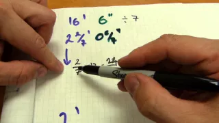 Divide feet - inches using fractions