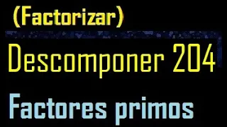 Descomponer 204 en factores primos , factorizar 204 , cuantos factores primos , descomposicion