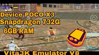 Vita3K Emulator V8 Android -  One Piece Pirate Warriors 3  POCO X3 Best Settings Game Play