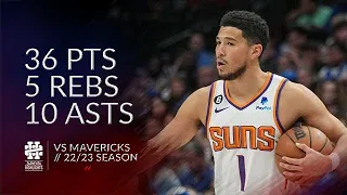 Devin Booker 36 pts 5 rebs 10 asts vs Mavericks 22/23 season