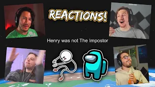 Youtuber's React To Among Us Reference! [Henry Stickmin - Completing The Mission]