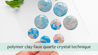 Polymer Clay Faux Quartz Earrings | DIY Translucent Faux Stone Veins Tutorial |Polymer Clay Tutorial