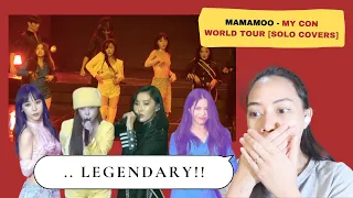 MAMAMOO - MY CON WORLD TOUR CONCERT (SOLO COVERS) REACTION VIDEO (Retired Dancer) | LEGENDS!!