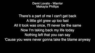 Makayla Phillips -  Warrior Lyrics (Demi Lovato) AGT 2018 Golden buzzer !
