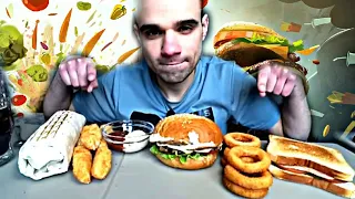 МУКБАНГ ШАУРМА СО СВИНИНОЙ / БУРГЕР С КУРИЦЕЙ / СЕНДВИЧ / FASTFOOD / Mukbang EATING / ASMR / АСМР 먹방