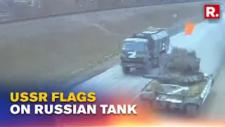 USSR Flags Spotted On Russian Trucks As Day 2 Of Ukraine Invasion Continues | Russia Ukraine War