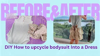 DIY How to Upcycle  a baby bodysuit into a Dress for little Girl/ Tutorial Part 3